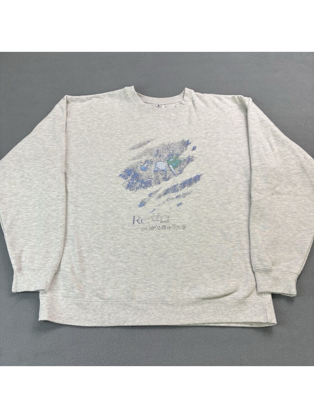 ReZero Starting Life In Another World Crewneck Sweater Size XL Gray